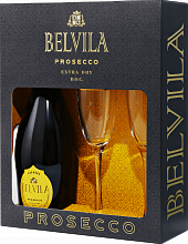 Игристое вино Belvila Prosecco DOC Spumante Extra Dry Villa Degli Olmi (Подарочная упаковка)